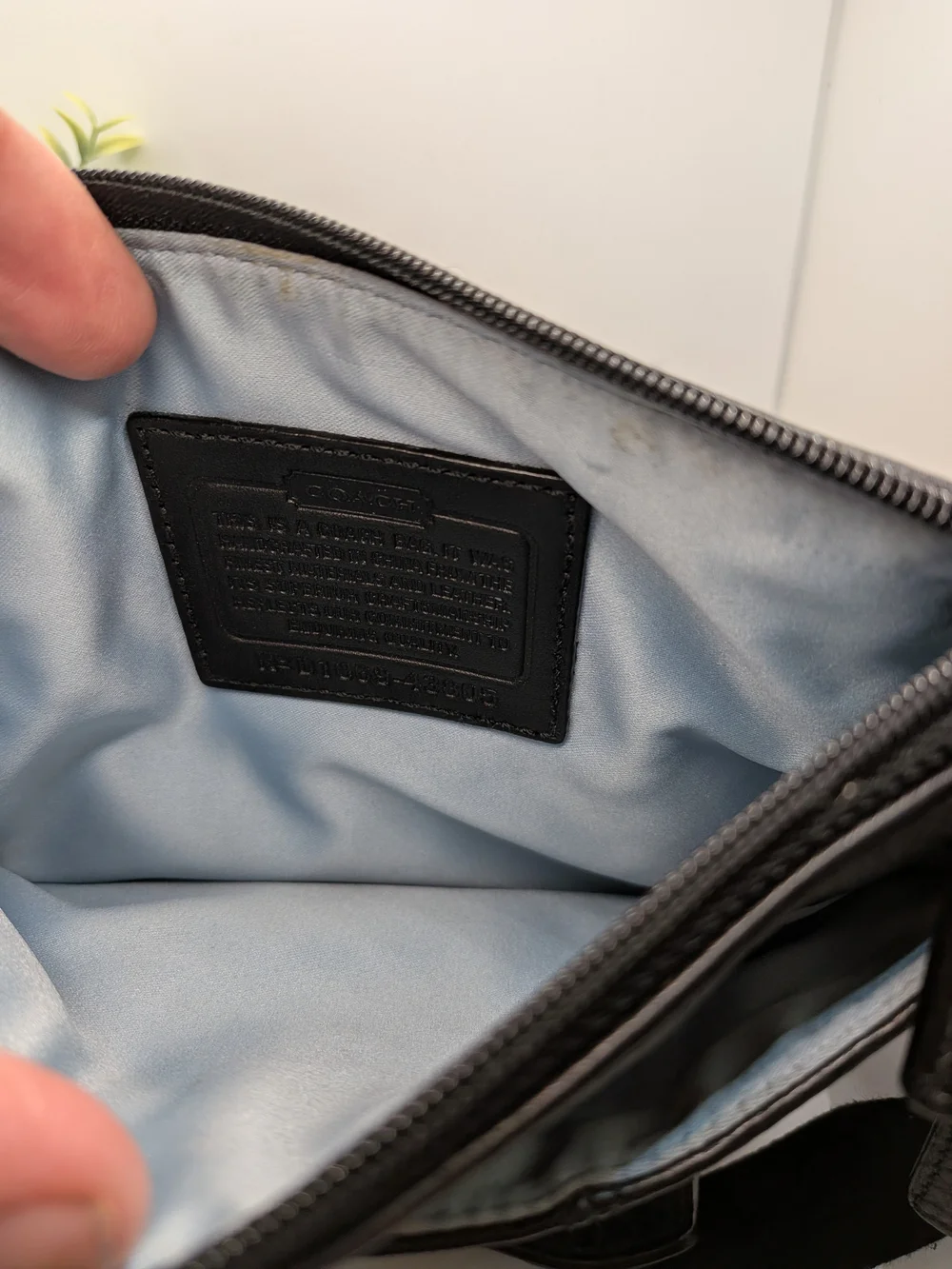 Coach Black Leather Crossbody Bag with Silver Optic C